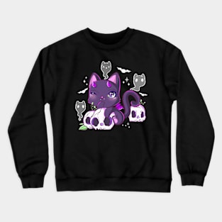 Black Cat Halloween Spooky Cat Crewneck Sweatshirt